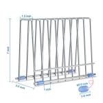 Reusable Storage Bags Rack, Drying Rack for Storage Bags, Stainless Stand for Reusable Freezer Containers & Vacuum Sealer Bags , File Organizer Desktop Storage, Kitchen Storage & Organization (Silver)