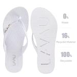 LAVAU White Flip Flops for Woman, Water Sandals for Shower Beach and Pool, Waterproof and Anti Slip W-bai-7