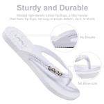 LAVAU White Flip Flops for Woman, Water Sandals for Shower Beach and Pool, Waterproof and Anti Slip W-bai-7