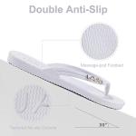 LAVAU White Flip Flops for Woman, Water Sandals for Shower Beach and Pool, Waterproof and Anti Slip W-bai-7