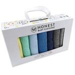 HonestBaby 10-Pack Terry Wash Cloths in Gift Box 100% Organic Cotton for Infant Baby Boys, Girls, 10-Pack Rainbow Blues, One Size