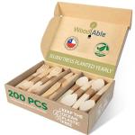 Disposable Wooden Cutlery Set - 100% Home Compostable - 200 Mix (80 Forks, 80 Spoons and 40 Knives) 6.5", Bamboo Utensils Alternative, Eco-Friendly, Organic, Sustainable and Carbon Neutral Certified