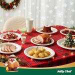 JOLLY CHEF Compostable Heavy Duty Plates 𝟭𝟬 𝗜𝗻𝗰𝗵 [𝟯𝟬𝟬 𝗣𝗮𝗰𝗸] Eco-Friendly Disposable White Paper Plates Made of Bagasse Biodegradable Bulk for Party Dinner Sugarcane Thanksgiving Day