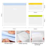 SPLF 6 Pack Stand-Up Reusable Gallon Freezer Bags Dishwasher Safe, Extra Thick 1 Gallon Leakproof Food Storage Bags, BPA and Silicone Free Freezer Bags for Meal Prep, Bread, Veggies, Home Organization