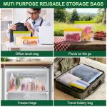 SPLF 6 Pack Stand-Up Reusable Gallon Freezer Bags Dishwasher Safe, Extra Thick 1 Gallon Leakproof Food Storage Bags, BPA and Silicone Free Freezer Bags for Meal Prep, Bread, Veggies, Home Organization