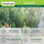 Freshware Compostable Clamshell Food Containers [9x6" 50-Pack] Disposable To Go Containers, Biodegradable Sugarcane To Go Boxes - Heavy Duty Paper Containers - Microwave & Freezer Safe, Stackable