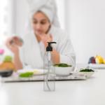 BRIGHTFROM Lotion Pump Bottles, Empty 8 OZ, BPA-Free Refillable Plastic Containers, Clear with Black Dispenser for - Soap, Shampoo, Lotions, Liquid Body Soap, Creams and Massage Oil (2 Pack)