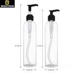 BRIGHTFROM Lotion Pump Bottles, Empty 8 OZ, BPA-Free Refillable Plastic Containers, Clear with Black Dispenser for - Soap, Shampoo, Lotions, Liquid Body Soap, Creams and Massage Oil (2 Pack)
