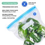 Sous Vide Bags Reusable 27Pcs, BPA Free Vacuum Sealer Bag, Vacuum Food Storage Bag for Sous Vide Cooking/Microwave Heating - 20Pcs Vacuum Zipper Bags & 2 Seal Clips & 5 Air Valves (11 * 10in) 2.9L