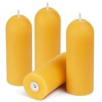 AGLARY Small Pillar Candles 4-Pack - 10-Hour Long Burning 100% Natural Beeswax Candles, Perfect for Everyday Use, Home & Travel, Power Outages，Classic Pillar Style (3.5"x1.3")