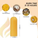 AGLARY Small Pillar Candles 4-Pack - 10-Hour Long Burning 100% Natural Beeswax Candles, Perfect for Everyday Use, Home & Travel, Power Outages，Classic Pillar Style (3.5"x1.3")