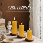 AGLARY Small Pillar Candles 4-Pack - 10-Hour Long Burning 100% Natural Beeswax Candles, Perfect for Everyday Use, Home & Travel, Power Outages，Classic Pillar Style (3.5"x1.3")