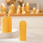AGLARY Small Pillar Candles 4-Pack - 10-Hour Long Burning 100% Natural Beeswax Candles, Perfect for Everyday Use, Home & Travel, Power Outages，Classic Pillar Style (3.5"x1.3")