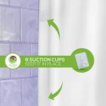 Clean Healthy Living Heavy Duty PEVA White Shower Curtain Liner with Magnets & Suction Cups - 70 X 72 in. Long