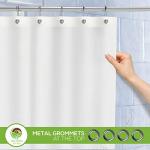 Clean Healthy Living Heavy Duty PEVA White Shower Curtain Liner with Magnets & Suction Cups - 70 X 72 in. Long
