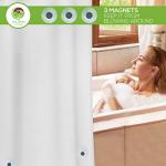 Clean Healthy Living Heavy Duty PEVA White Shower Curtain Liner with Magnets & Suction Cups - 70 X 72 in. Long
