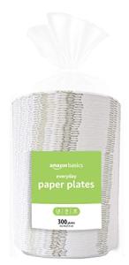 Amazon Basics Everyday Paper Plates, 8.62 Inch, Disposable, 300 Count