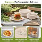 XenLife Compostable Paper Plates Set - 250PCS Disposable Heavy Duty Sugarcane Plate & Eco-Friendly Utensil Biodegradable Dinnerware Plates, Extra Long Forks, Knives & Spoons for Party (Brown)