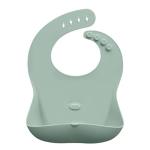 Abiie Ruby Wrapp Silicone Bibs for Babies - Waterproof Bib Made with Stain Resistant Material - Front Pocket for Catching Food - Silicone Toddler Bibs (Sage Green)