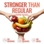 EVERMADEGREEN Heavy Duty Disposable Paper Plates 10 inch - Set of 125 | Compostable | Made from Sugarcane Bagasse | Biodegradable Dinner Plates | Rustic Dinnerware for Christmas, Wedding, Party