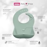 Abiie Ruby Wrapp Silicone Bibs for Babies - Waterproof Bib Made with Stain Resistant Material - Front Pocket for Catching Food - Silicone Toddler Bibs (Sage Green)