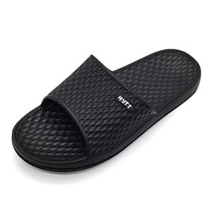 Hasina Shower Sandals Men Bathroom Slippers Non-Slip Indoor Home House Beach Shoes(10 M US Black