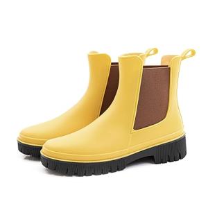 Fubotao Women’s Short Rain Boots Waterproof Chelsea Rain Boots For Ladies