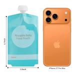 Kirecoo Reusable Baby Food Pouches - 12PCS 7oz Refillable Baby Food Storage Pouches, Squeeze Homemade Organic Applesauce Yogurt Smoothie Puree Storage for Kids Toddlers, Washable Freezer Safe