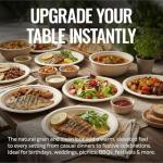 EVERMADEGREEN Heavy Duty Disposable Paper Plates 8.5 inch - Set of 125 | Compostable | Made from Sugarcane Bagasse | Biodegradable Dinner Plates | Rustic Dinnerware for Christmas, Wedding, Party