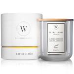 Waxily Lemon Scented Soy Candle | Non Toxic, Phthalate-Free Essential Oil Candle | Odor Eliminating Citrus for Kitchen, Aromatherapy, Luxury Gift, Clean Burning, Fresh Home Decor | 12oz