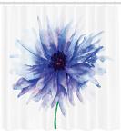 Ambesonne Watercolor Flower Shower Curtain, Single Large Petite Cornflower Plain Background Mother Earth Paint, Cloth Fabric Bathroom Decor Set with Hooks, 69" W x 70" L, Navy Blue White
