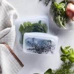 Stasher Premium Silicone Reusable Food Storage Bags, 4-Pack, Clear, Multi-Use Food Storage Bags, Lunch Bag, Travel Containers, BPA Free, Leak-free, Dishwasher-Safe, Eco-friendly