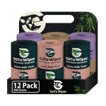 Premium Bamboo Toilet Paper | Organic Ultra Soft | Extra Thick 3 Ply | 400 Sheets | Chemical Free | Non Toxic & Chlorine Free | Sustainable Septic Safe Toilet Paper | 12 Mega Rolls by GoTo Wipes