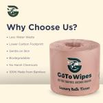 Premium Bamboo Toilet Paper | Organic Ultra Soft | Extra Thick 3 Ply | 400 Sheets | Chemical Free | Non Toxic & Chlorine Free | Sustainable Septic Safe Toilet Paper | 12 Mega Rolls by GoTo Wipes