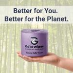 Premium Bamboo Toilet Paper | Organic Ultra Soft | Extra Thick 3 Ply | 400 Sheets | Chemical Free | Non Toxic & Chlorine Free | Sustainable Septic Safe Toilet Paper | 12 Mega Rolls by GoTo Wipes