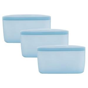 WeeSprout Reusable Silicone Bags (Set of 3) 100% Food Grade Storage Containers, Leakproof, Dishwasher & Microwave Safe, Snack, Sandwich, Quart, & Half Gallon Sizes