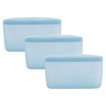 WeeSprout Reusable Silicone Bags (Set of 3) 100% Food Grade Storage Containers, Leakproof, Dishwasher & Microwave Safe, Snack, Sandwich, Quart, & Half Gallon Sizes