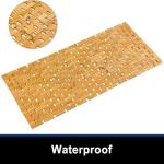 Bamboo Bath Mat Bathroom Runner Long Large Rugs Floor Wood Shower Bathtub Waterproof Non Slip Accessories 16x34 Inch Easy to Clean, Natural, 1 pc