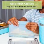 WeeSprout Reusable Silicone Bags (Set of 3) 100% Food Grade Storage Containers, Leakproof, Dishwasher & Microwave Safe, Snack, Sandwich, Quart, & Half Gallon Sizes