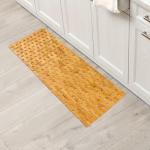 Bamboo Bath Mat Bathroom Runner Long Large Rugs Floor Wood Shower Bathtub Waterproof Non Slip Accessories 16x34 Inch Easy to Clean, Natural, 1 pc