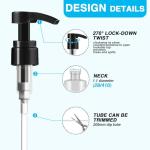 20-Pack Shampoo Pumps for Liter 33.8 oz Shampoo and Conditioner, Pump Dispenser Fits Most Salon Bottles with 1.1 inch Wide Opening, Black & White Replacement Pump for Soft Hair Products, Body Wash