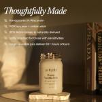 Bare Botanics Warm Vanilla Oak Scented Soy Candle - Premium Candle in 16 oz Mason Jar - 100% Natural Soy Wax & Plant-Based Fragrance Oils, Softly-Scented - Handpoured in WI - 85 Hrs Long Burning