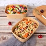 JAYEEY 22OZ Disposable Kraft paper bowls with lids, Rectangle Food containers Soup Bowls Party Supplies Treat Bowls 50 PACK