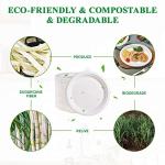 Vplus 500 Pack Paper Plates 9 inch 100% Compostable, Heavy-Duty Disposable Paper Plates Bagasse Natural Biodegradable Eco-Friendly Sugarcane（White）