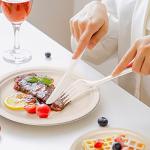 Gezond Compostable Forks 50 Count 7 Inch No Plastic Disposable Forks Heavy-duty Cutlery Set Eco-Friendly Utensils for Party Wedding Camping Office Picnic