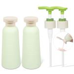 UMETASS 6.7oz Travel Shampoo Bottle with Flip Cap, Refillable Plastic Pump Bottles Dispenser for Soap, Shampoo, Lotions, Liquid Body Wash, Creams and Massage Oil (2Pack, 6.7oz/200ml)