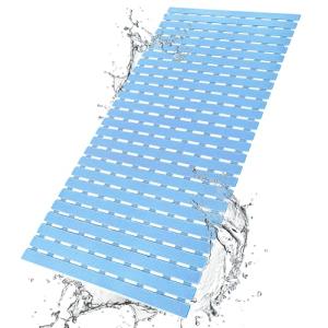 BEMISO Shower Mat Non Slip Bathtub Mat with Suction Cups and Drain Holes 37.4 x15.7 Inch Bath Mat for Tub & Shower.Easy Dry,Easy to Cut,Eco-Friendly