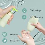 UMETASS 6.7oz Travel Shampoo Bottle with Flip Cap, Refillable Plastic Pump Bottles Dispenser for Soap, Shampoo, Lotions, Liquid Body Wash, Creams and Massage Oil (2Pack, 6.7oz/200ml)