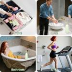 UMETASS 6.7oz Travel Shampoo Bottle with Flip Cap, Refillable Plastic Pump Bottles Dispenser for Soap, Shampoo, Lotions, Liquid Body Wash, Creams and Massage Oil (2Pack, 6.7oz/200ml)