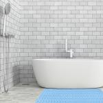 BEMISO Shower Mat Non Slip Bathtub Mat with Suction Cups and Drain Holes 37.4 x15.7 Inch Bath Mat for Tub & Shower.Easy Dry,Easy to Cut,Eco-Friendly